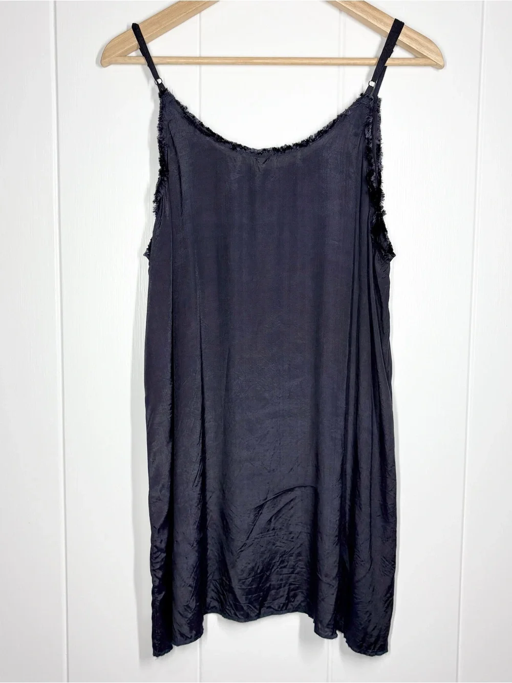 Free People Women’s Raw Edge Frayed Cami Size Small Navy Blue